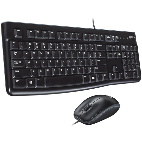 Logitech | Desktop MK120 | Wired keyboard | USB | Mouse included | US | Black