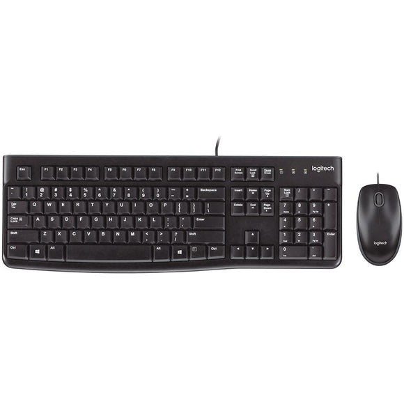 Logitech | Desktop MK120 | Wired keyboard | USB | Mouse included | US | Black