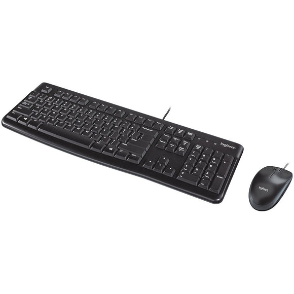 Logitech | Desktop MK120 | Wired keyboard | USB | Mouse included | US | Black