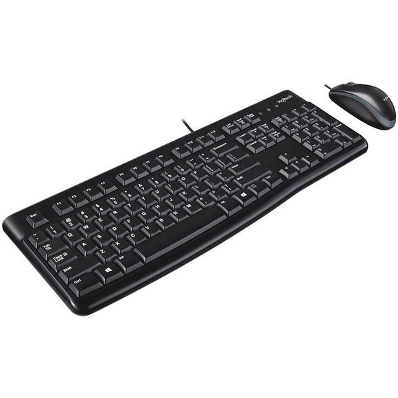 Logitech | Desktop MK120 | Wired keyboard | USB | Mouse included | US | Black