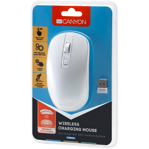 CANYON mouse MW-18 Wireless Charge Pearl White