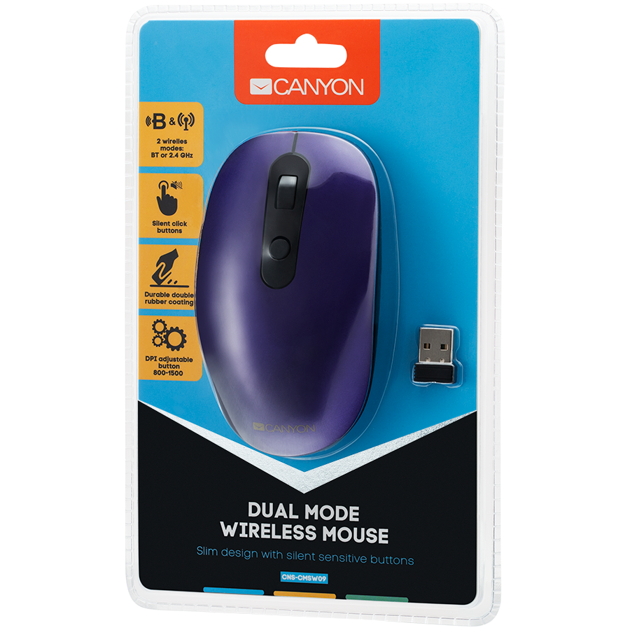 Souris canyon mw-9 sans fil double mode violette