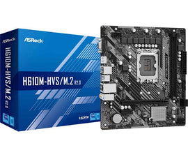 ASRock | H610M-HVS/M.2 R2.0 | Processor family Intel | Processor socket LGA1700 | DDR4 DIMM | Memory slots 2 | Supported hard disk drive interfaces SATA, M.2 | Number of SATA connectors 4 | Chipset H610 | Micro ATX