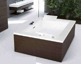 Baignoire duo acrylique NOVELLINI SENSE DUAL 190x140 cm avec robinetterie et appuis-tête