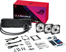COOLER ASUS, "ROG STRIX LC II 360 ARGB", skt. universal, racire cu lichid, fan 120 mm x 3, 2500 rpm, LED ARGB, "RS LC II 360 ARGB"(timbru verde 4.00 lei)