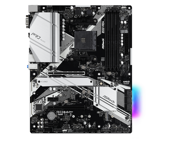 ASROCK Main Board Desktop B550 PRO4 (AM4, B550, 4xDDR4, 1xPCIe 4.0x16, 1xPCIe 3.0x16, 2xPCIe 3.0x1,6xSATA,1x M.2 Gen4 x4, 1xM.2, 2xUSB3.2 Gen2, 6xUSB3.2 Gen1, HDMI, D-SUB, GLAN, ATX, Retail)
