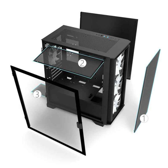Montech AIR 100 ARGB, Micro-ATX, Tempered Glass - black