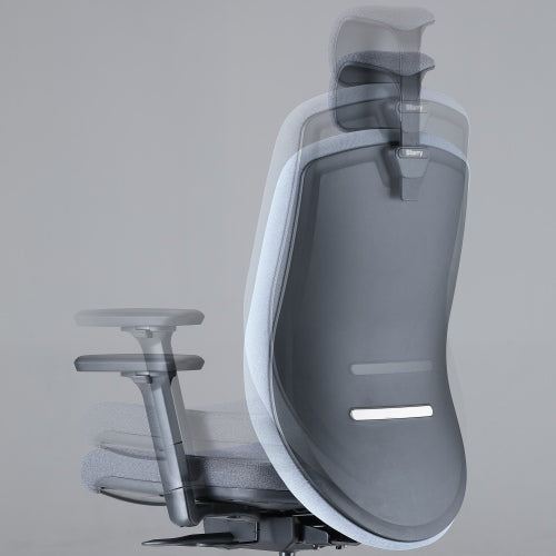 Chaise de bureau ergonomique Up Up Athene en tissu noir, gris et bleu