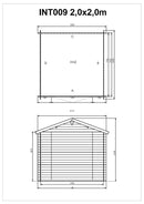 Abri de jardin en bois ep19mm surface utile 318m² 200x200x213cm int009/ineksa