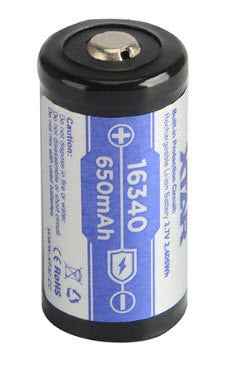 Battery 16340/R-CR123 3,7V Li-ion 650 mAh with protection