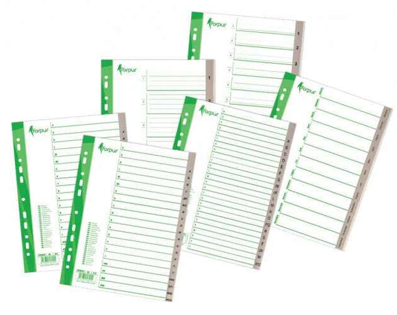 Divider Forpus, A4, numbers 1-20, plastic
