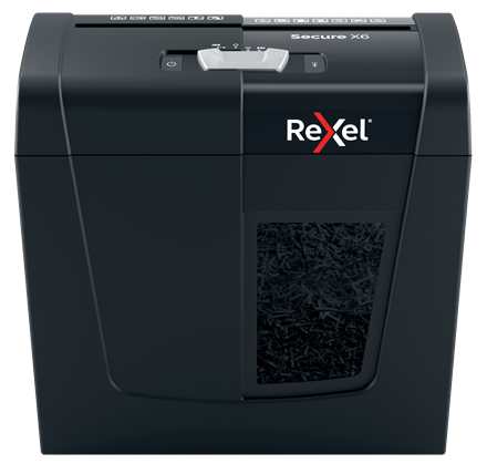 Destructeur de documents Rexel Secure X6, coupe croisée, P4, 6 feuilles, corbeille de 10 L.