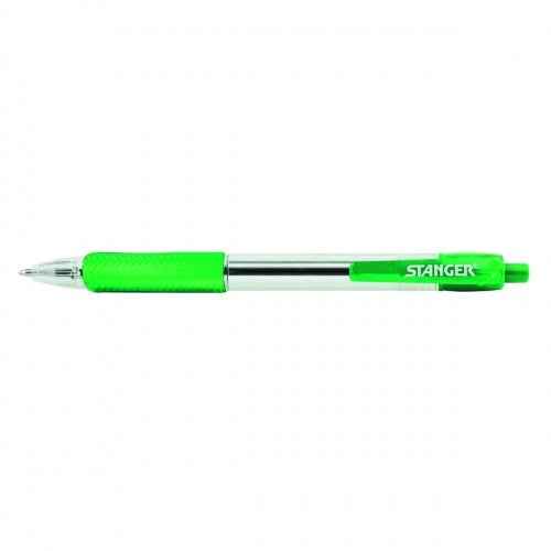 STANGER Ball Point Pens 1.0 Softgrip rertactable, green, 1 pcs. 18000300041