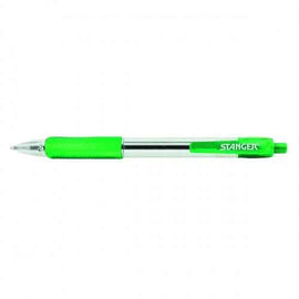 STANGER Ball Point Pens 1.0 Softgrip rertactable, green, 1 pcs. 18000300041