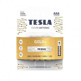 Piles Tesla AAA Gold+ Alcalines LR03 1250 mAh (4 pièces) (12030420)