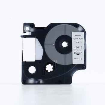 CompatibleDymo S0720530 D1 45013 Tape 12mm x 7m Black on White