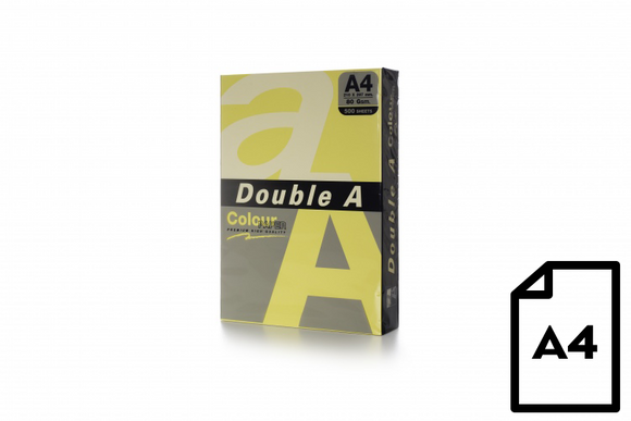 Colour paper Double A, 80g, A4, 500 sheets, Butter