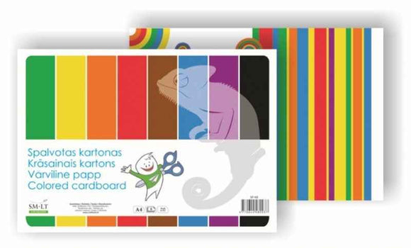 Cardboard SMLT, A4, 190 g, color, 8 sheets, single-sided