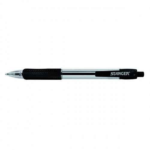 STANGER Ball Point Pens 1.0 Softgrip retractable, black, 1 pcs. 18000300039