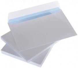Envelopes C65 white with ribbon and internal press 114x229 mm x 50pcs
