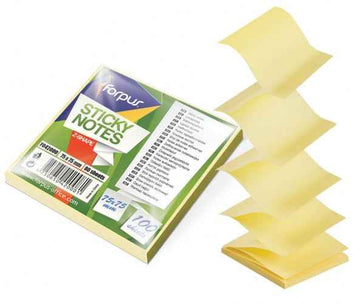 Stiky notes Forpus Office, Z tipo, 75x75mm, Yellow (100l) 0717-120