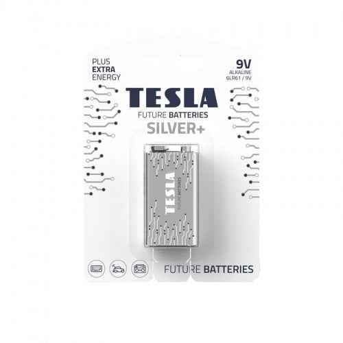 Pile Tesla 9 V Argent+ Alcaline 6LR61 580 mAh (1 pièce) (13090120)