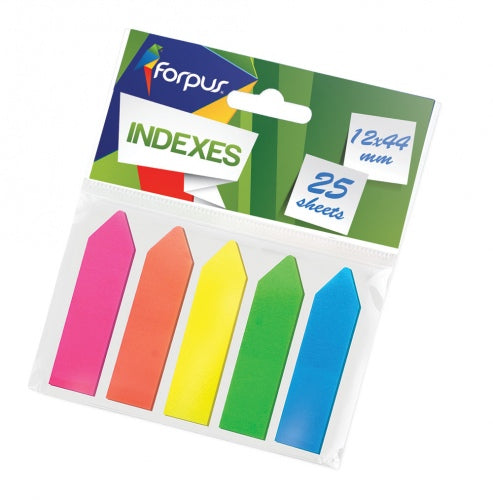 Paper-index Forpus, 12x44mm, Assorti, Plastic, arrows (5x25) 0718-105