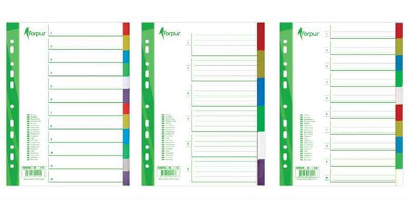 Divider Forpus, A4, 1-6 colors, plastic