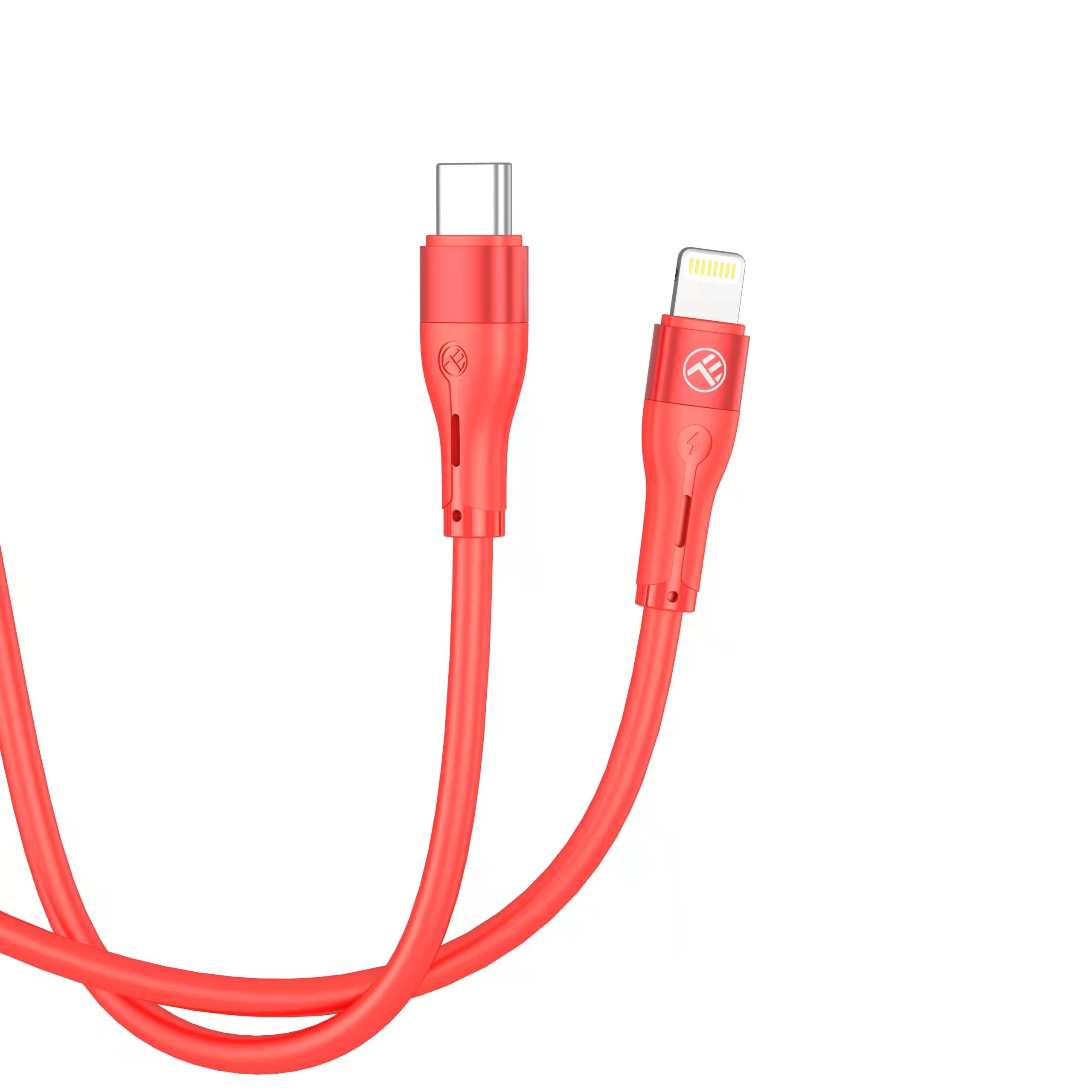 Câble tellur silicone type-c vers lightning pd30w 1 m rouge
