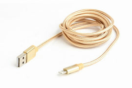 Gembird cotton braided USB Lightning 1.8m Gold
