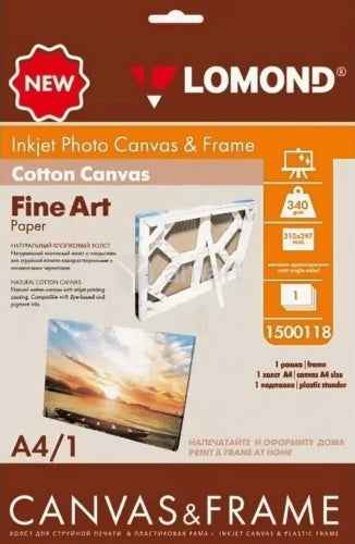 Lomond Frame + Fine Art Canvas Ultra Bright 340g/m2 A4, 1 sheet