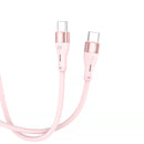 Câble tellur silicone type-c vers type-c pd60w 1 m rose