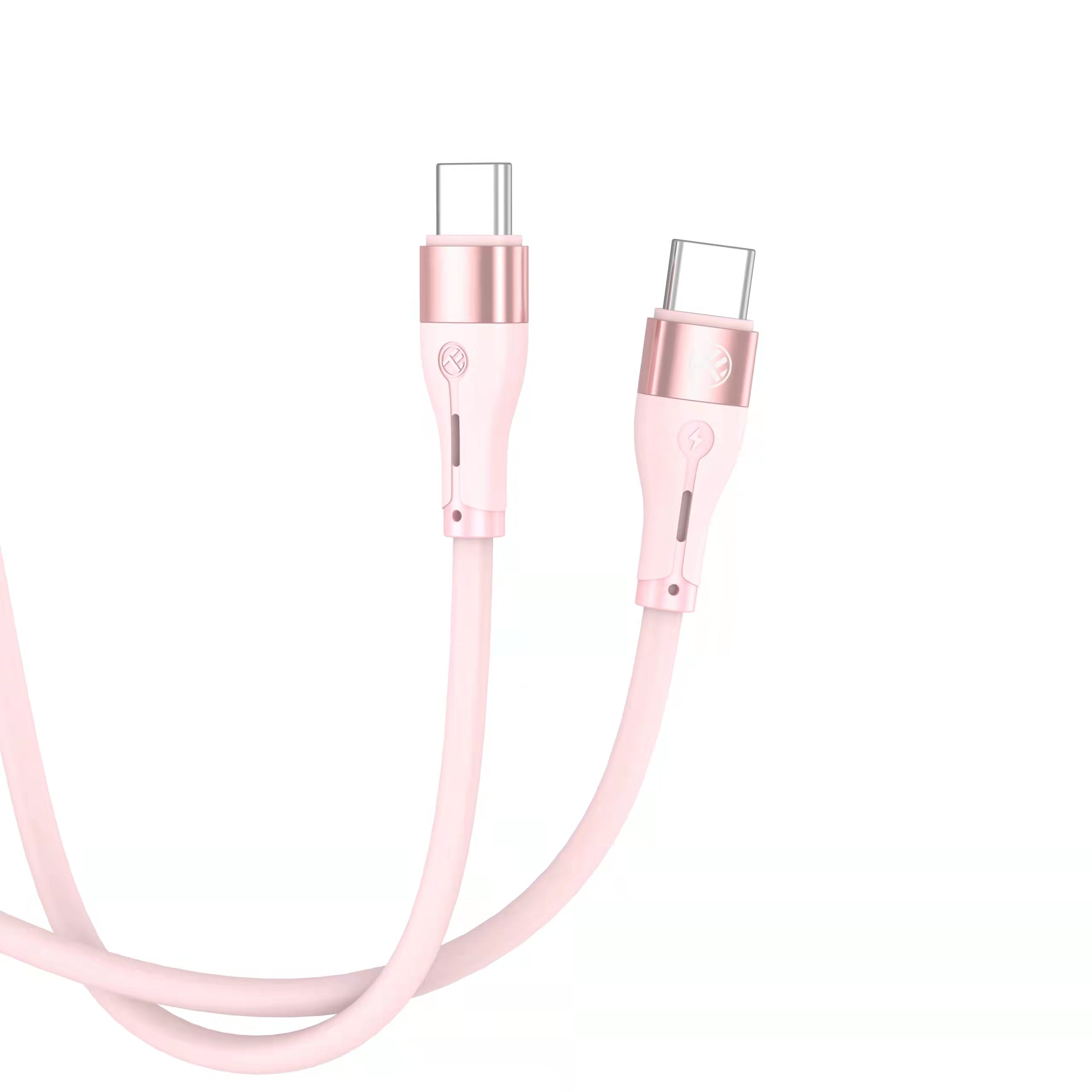 Câble tellur silicone type-c vers type-c pd60w 1 m rose