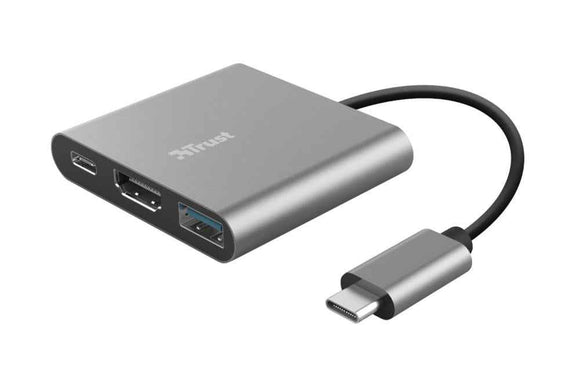 Dokstacija Trust Dalyx 3-in-1 Multiport USB-C Grey