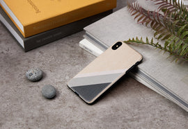 Coque pour smartphone man&wood iphone xs max gris et noir