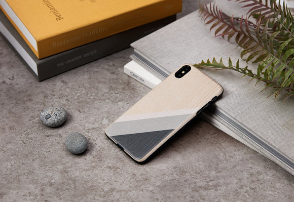 Coque pour smartphone man&wood iphone xs max gris et noir