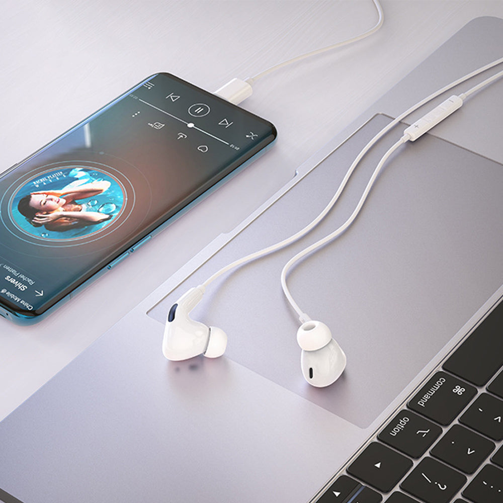Écouteurs intra-auriculaires tellur attune type-c blanc