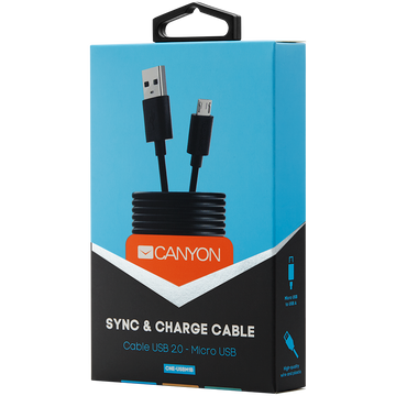 CANYON cable UM-1 MicroUSB 5W 1m Black