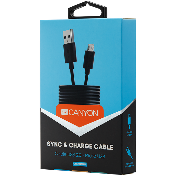 CANYON cable UM-1 MicroUSB 5W 1m Black