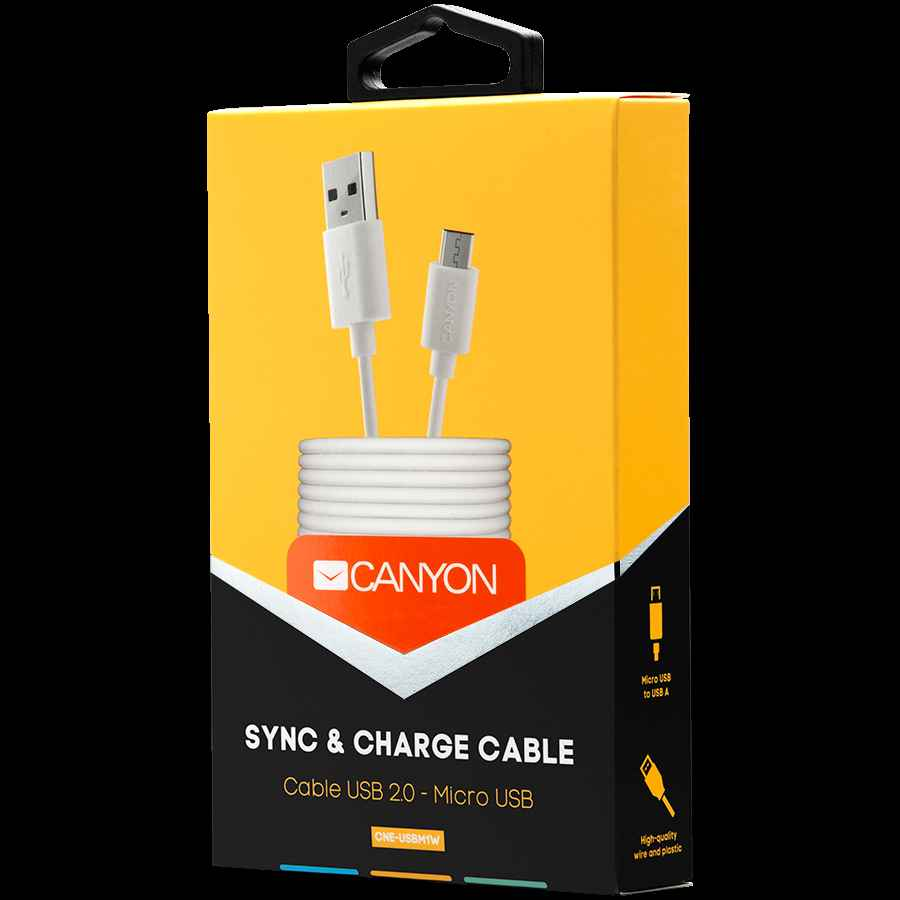 Câble CANYON UM-1 MicroUSB 5W 1m Blanc