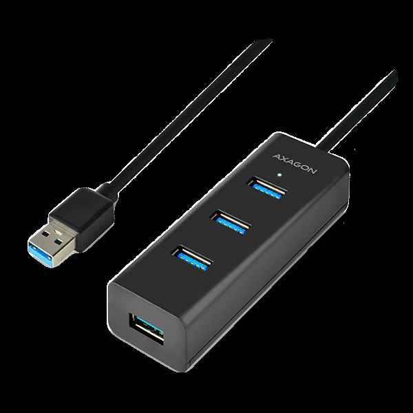 AXAGON HUE-S2BL Station de charge 4x USB 3.0 Câble 1,2 m, chargement MicroUSB
