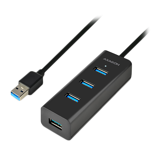 AXAGON HUE-S2BL Station de charge 4x USB 3.0 Câble 1,2 m, chargement MicroUSB