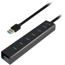 AXAGON HUE-SA7BP Station de charge 7 ports USB 3.0 ALU avec adaptateur secteur, noir