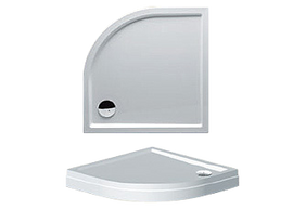 Receveur de douche ¼ de cercle RIHO DAVOS 289 120x120x4,5 cm avec pieds et tablier