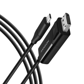Active USB-C -> DisplayPort cable - adapter AXAGON RVC-DPC for connecting a DisplayPort monitor/TV/projector to a notebook or mobile phone using USB type C connector.