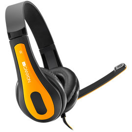 CANYON PC headset HSC-1 PC Mic Flat 2m Black Yellow