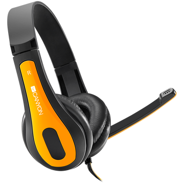 CANYON PC headset HSC-1 PC Mic Flat 2m Black Yellow