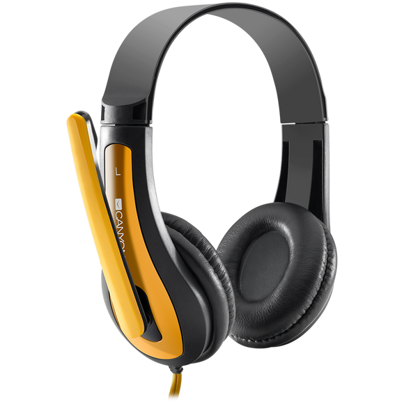 CANYON PC headset HSC-1 PC Mic Flat 2m Black Yellow