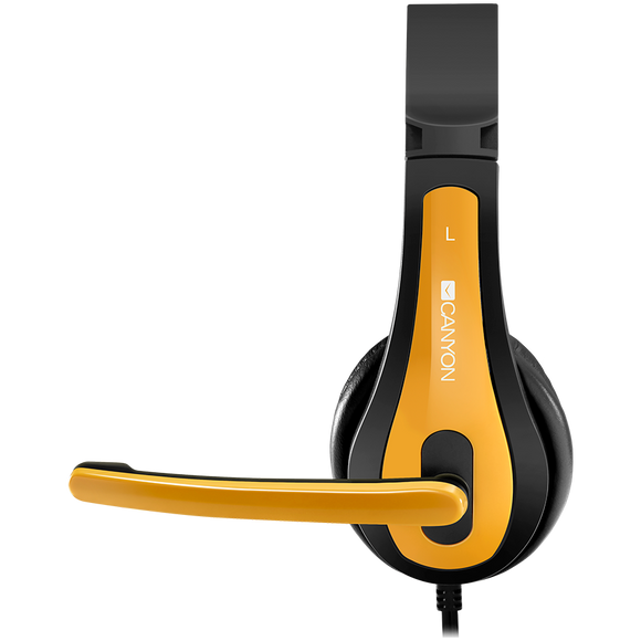 CANYON PC headset HSC-1 PC Mic Flat 2m Black Yellow