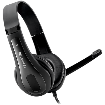 CANYON PC headset HSC-1 PC Mic Flat 2m Black